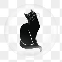 Cat illustration png element, animal in bubble