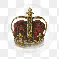 Royal crown png element in bubble