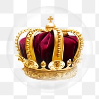 Royal crown png element in bubble