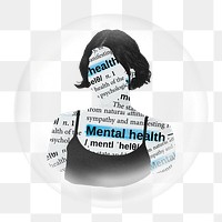 Mental health png element in bubble