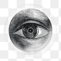 Eye illustration png element in bubble