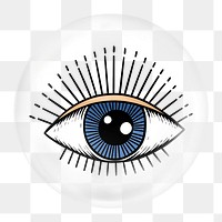 Eye illustration png element in bubble