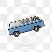 Blue van png element in bubble