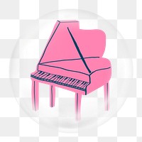 Piano illustration png element in bubble