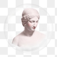 Goddess statue png element in bubble