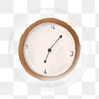 Clock illustration png bubble element, transparent background 