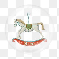 Horse Christmas ornament png bubble element, transparent background 