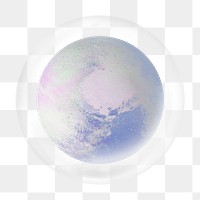 Globe png bubble element, transparent background 