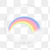 Gradient rainbow png bubble element, transparent background 
