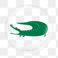 Crocodile illustration png bubble element, transparent background 