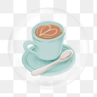 Coffee cup illustration png bubble element, transparent background 