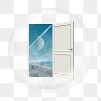 Surreal door frame png bubble element, transparent background 