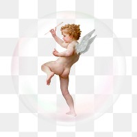 Cupid png bubble effect, transparent background