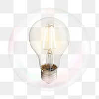 Light bulb png bubble effect, transparent background