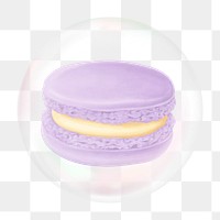 Blueberry macaroon png bubble effect, transparent background