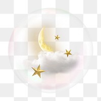 Night sky png bubble effect, transparent background