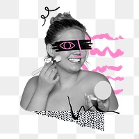 Beauty & makeup png funky element, transparent background