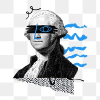 George Washington png funky element, transparent background. Remixed by rawpixel.