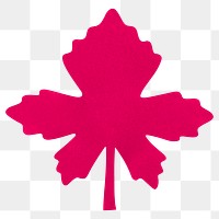 PNG red maple leaf, paper craft element, transparent background