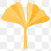 PNG yellow ginkgo leaf  , paper craft element, transparent background