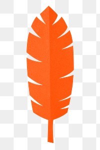 PNG orange banana leaf , paper craft element, transparent background