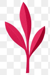 PNG red leaf, paper craft element, transparent background