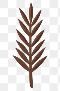 PNG brown ash leaf , paper craft element, transparent background