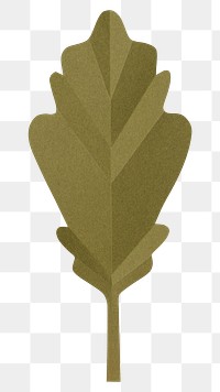 PNG green oak leaf , paper craft element, transparent background