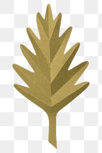 PNG green oak leaf , paper craft element, transparent background