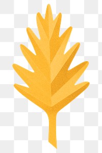 PNG yellow oak leaf , paper craft element, transparent background