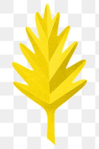 PNG yellow oak leaf , paper craft element, transparent background