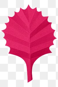 PNG red leaf, paper craft element, transparent background