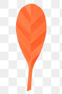 PNG orange leaf, paper craft element, transparent background