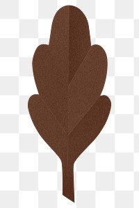 PNG brown oak leaf , paper craft element, transparent background