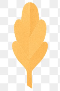 PNG yellow oak leaf , paper craft element, transparent background