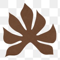 PNG brown leaf, paper craft element, transparent background