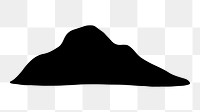 Png black mountain collage element, transparent background
