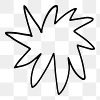 Png memphis starburst doodle element, transparent background