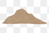 Mountain element png, brown texture, transparent background