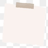 Beige notepaper png collage element, transparent background