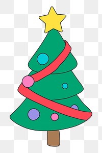 Christmas tree png sticker, transparent background