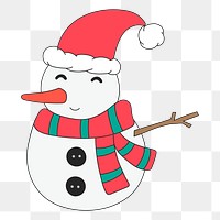 Happy snowman png sticker, transparent background