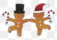 Dancing gingerbread png sticker, transparent background