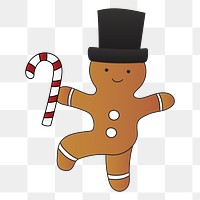 Dancing gingerbread png sticker, transparent background