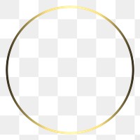 Round gold frame png geometric shape, transparent background