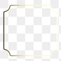 Gold frame png geometric shape, transparent background