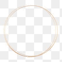 Round gold frame png geometric shape, transparent background