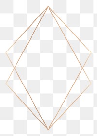 Rhombus gold frame png geometric shape, transparent background