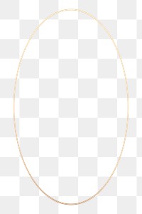 Oval gold frame png geometric shape, transparent background