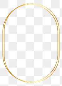 Oval gold frame png geometric shape, transparent background